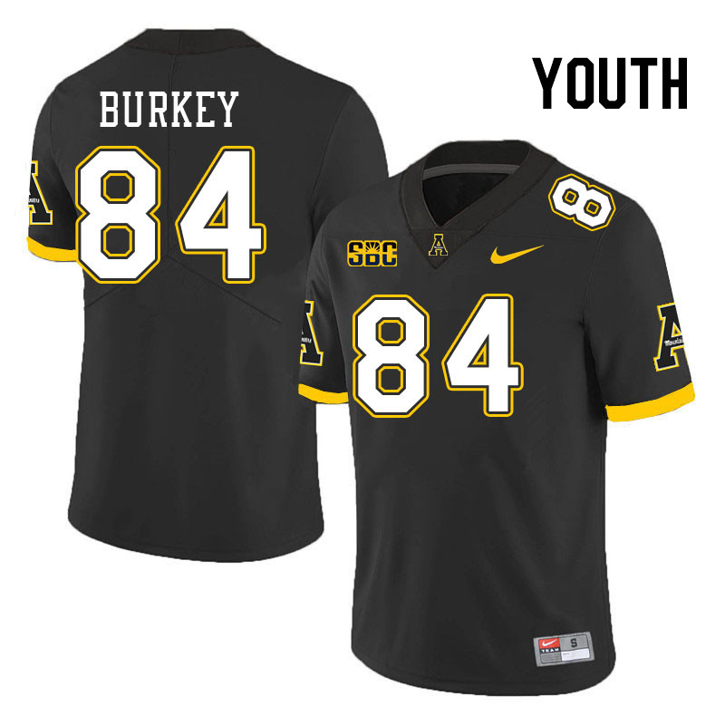Youth #84 Ayden Burkey Appalachian State Mountaineers College Football Jerseys Stitched Sale-Black - Click Image to Close